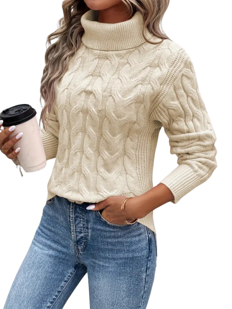 Suéter de Malha com Gola Alta Feminino
