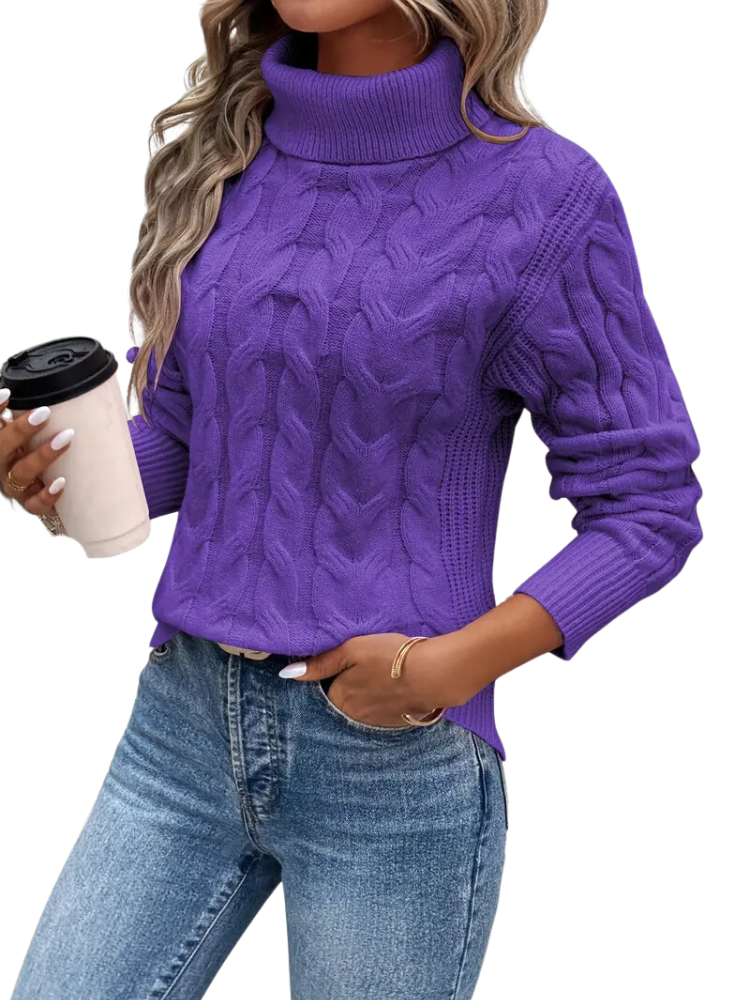 Suéter de Malha com Gola Alta Feminino