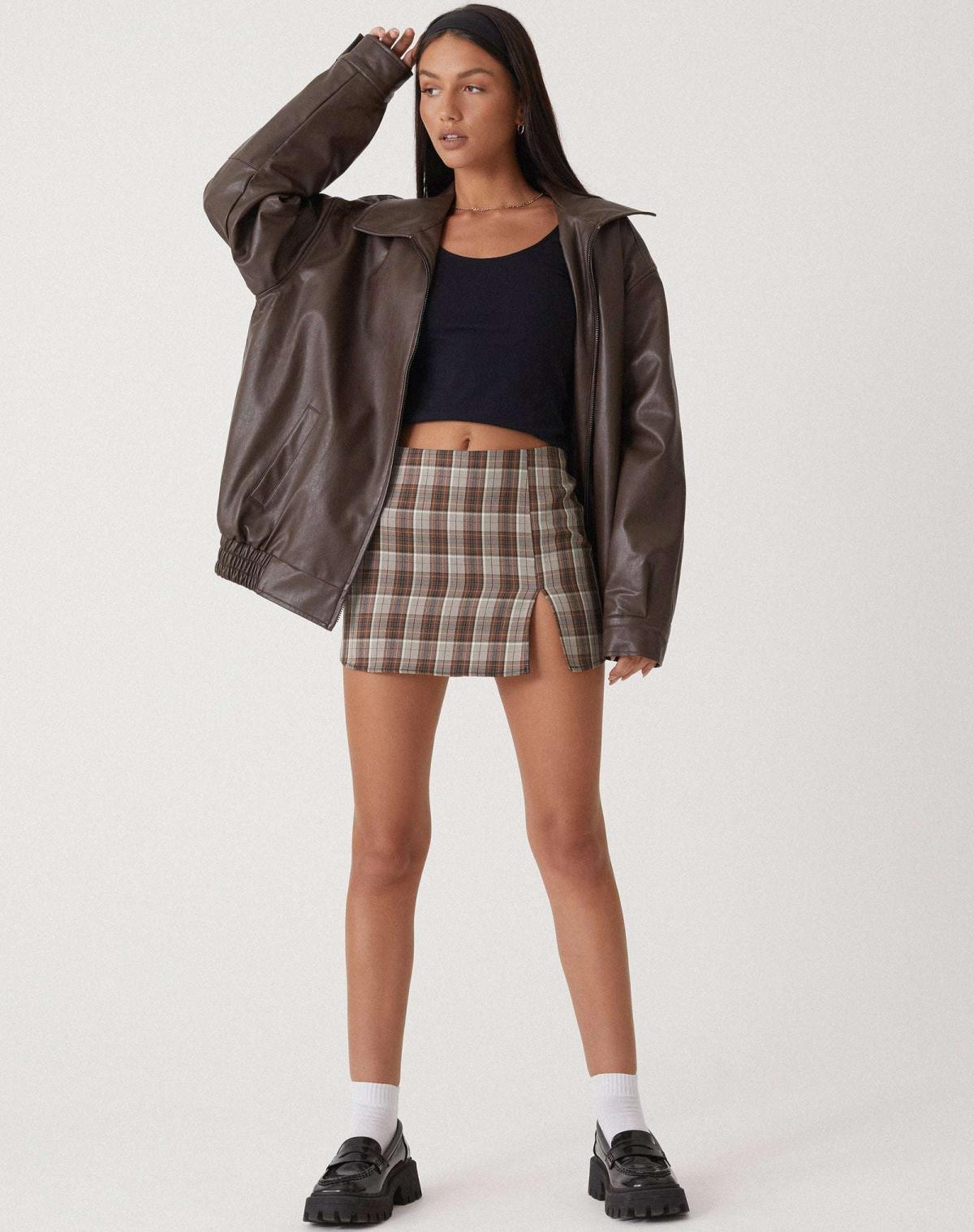 Casaco Oversized Leve de Couro Feminino
