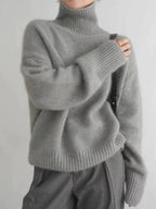 Suéteres Oversized de Gola Alta para Mulheres