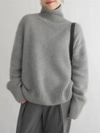 Suéteres Oversized de Gola Alta para Mulheres