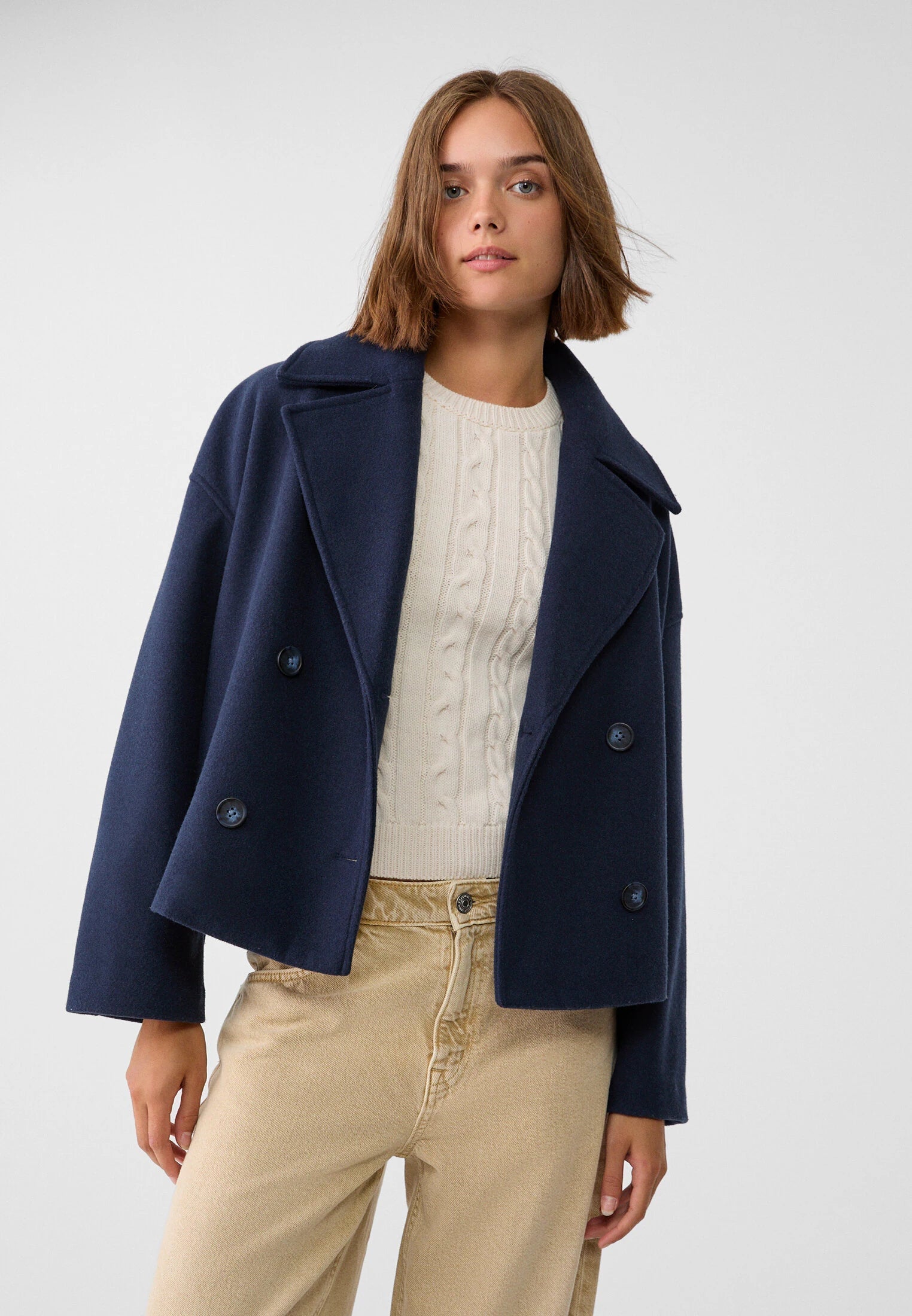 Zoe | Blazer Chic de Dupla Abotoadura Curto